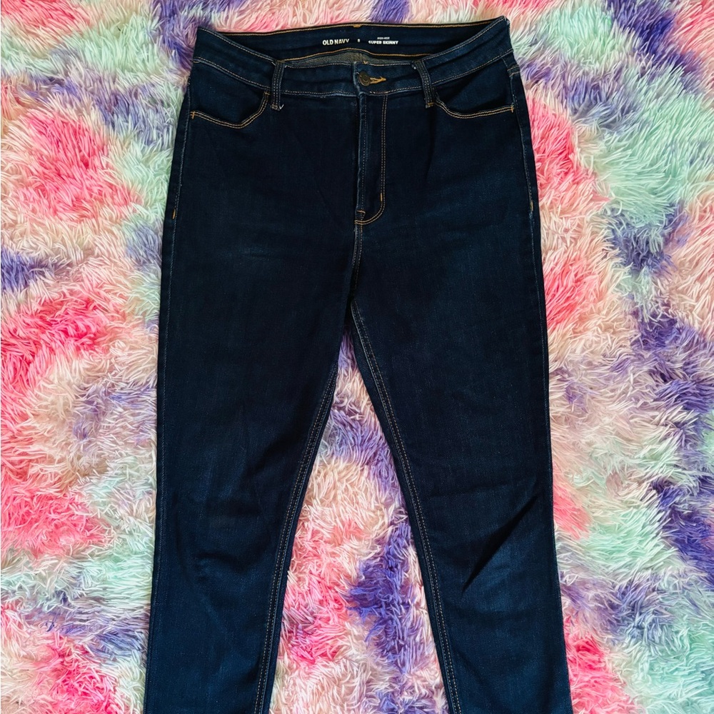 Old Navy Dark Blue High-Rise Super Skinny Jean